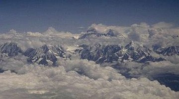 View of the Mt.Everest area from the air